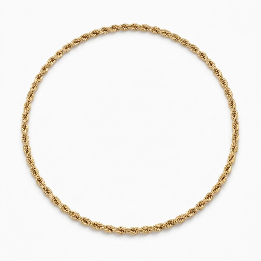gold-tone rope chain necklace